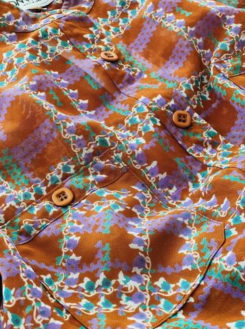 VINTAGE BLOUSE BRUIN/PAARS - MAAT XS | THE DARLING beschikbaar voor biedingen