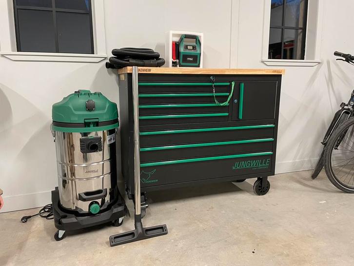 Nieuwe Jungwille gereedschapwagen/startbooster/stofzuiger, Doe-het-zelf en Verbouw, Gereedschapskisten, Nieuw, Gevuld, Ophalen