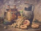 Stilleven met fruit en kruiken, Antiek en Kunst, Kunst | Schilderijen | Klassiek, Ophalen of Verzenden