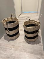 Twee rieten manden met handvatten, Mand, Rond, Ophalen of Verzenden, Zo goed als nieuw