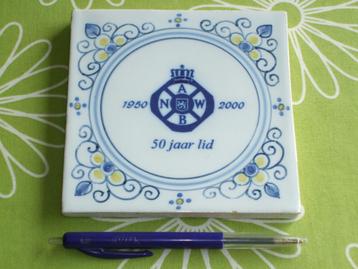 ANWB tegel 50 jaar lid 1950 - 2000 beschikbaar voor biedingen