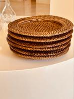 Onderborden rotan Birma riet vintage 10 stuks, Ophalen of Verzenden, Zo goed als nieuw, Bord