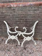 Brocante set gietijzeren zijdelen/bankpoten losse bank, Ophalen