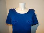 Wolford kobalt blauw stretch truitje basis lichte glans M, Maat 38/40 (M), Wolford, Korte mouw, Gedragen
