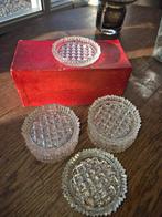 Antieke Kristallen Onderzetters Set Vintage, Antiek en Kunst, Antiek | Glas en Kristal, Ophalen of Verzenden