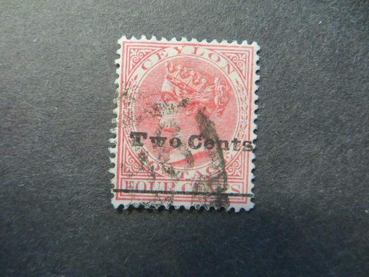 A08673: Ceylon QV 2 c, Postzegels en Munten, Postzegels | Azië, Ophalen of Verzenden