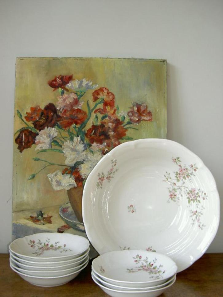 Franse dessertschaal + schaaltjes, Antiek en Kunst, Antiek | Servies los, Ophalen of Verzenden