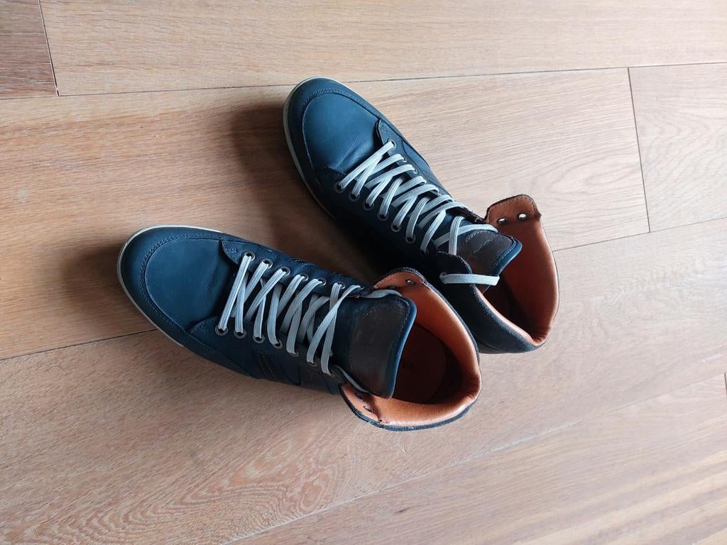 sportieve blauwe halfhoge herenschoenen Van Lier maat 42, Ophalen of Verzenden, Zo goed als nieuw, Blauw