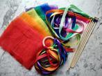 Sensorische regenboog set dansdoeken handvlieger danslinten, Verzenden, Nieuw, Ontdekken, Met geluid