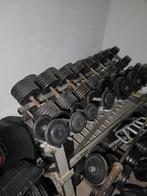 Fitnis dumbels en schijven old skool, Sport en Fitness, Ophalen, Gebruikt, Buik, Dumbbell