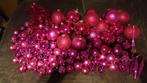 Grote hoeveelheid kerstballen roze/rood, Ophalen of Verzenden, Zo goed als nieuw