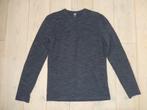* H&M donkerblauw gemeleerd shirt met lange mouwen maat m, Ophalen of Verzenden, Zo goed als nieuw, H&M, Maat 48/50 (M)