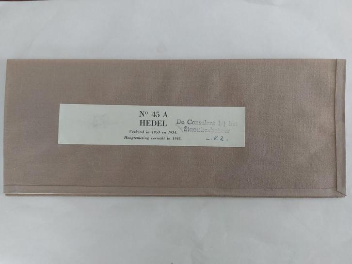 45A Stafkaart op linnen 1956 Hedel Ammerzoden Zaltbommel, Boeken, Atlassen en Landkaarten, Zo goed als nieuw, Landkaart, Nederland
