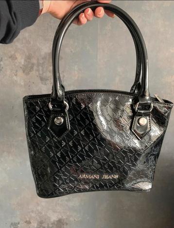Armani Jeans Tas Zwart Lakleer beschikbaar voor biedingen