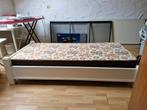 Eenpersoonsbed wit met lattenbodem en matras, Eenpersoons, Wit, Ophalen of Verzenden, Tijdloos