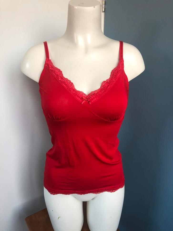 Expresso helderrood hemd top kant kanten S jolly, Kleding | Dames, Tops, Nieuw, Maat 38/40 (M), Rood, Zonder mouw, Ophalen of Verzenden