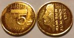 Nederland 5 cent 1999 UNC verguld, Ophalen of Verzenden, Overige landen, 5 cent, Losse munt