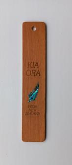 Nieuw Zeelands houten bladwijzer ingelegd met paua schelp, Ophalen of Verzenden, Nieuw, Buitenland