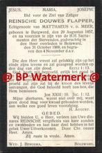 Flapper Reinsche 1857 Burgwerd 1909 Bolsward x vd Meer - 205, Verzamelen, Bidprentjes en Rouwkaarten, Bidprentje, Ophalen of Verzenden