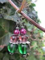 Oorbellen Hedwig glas mat-glasparel blackplated, Sieraden, Tassen en Uiterlijk, Oorbellen, Overige materialen, Hangers, Nieuw