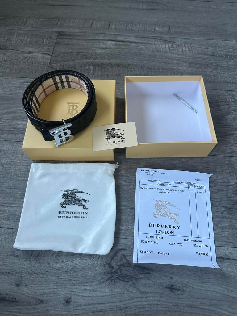 Burberry Riem, Kleding | Heren, Riemen en Ceinturen, Nieuw, Riem of Ceintuur, Echt leder, Zwart