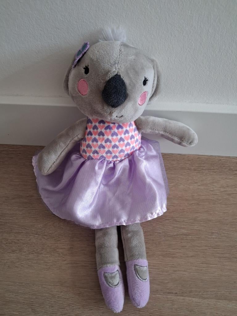 Knuffel koala Playing Kids jurk ballerina paars lila K9916, Kinderen en Baby's, Speelgoed | Knuffels en Pluche, Ophalen of Verzenden