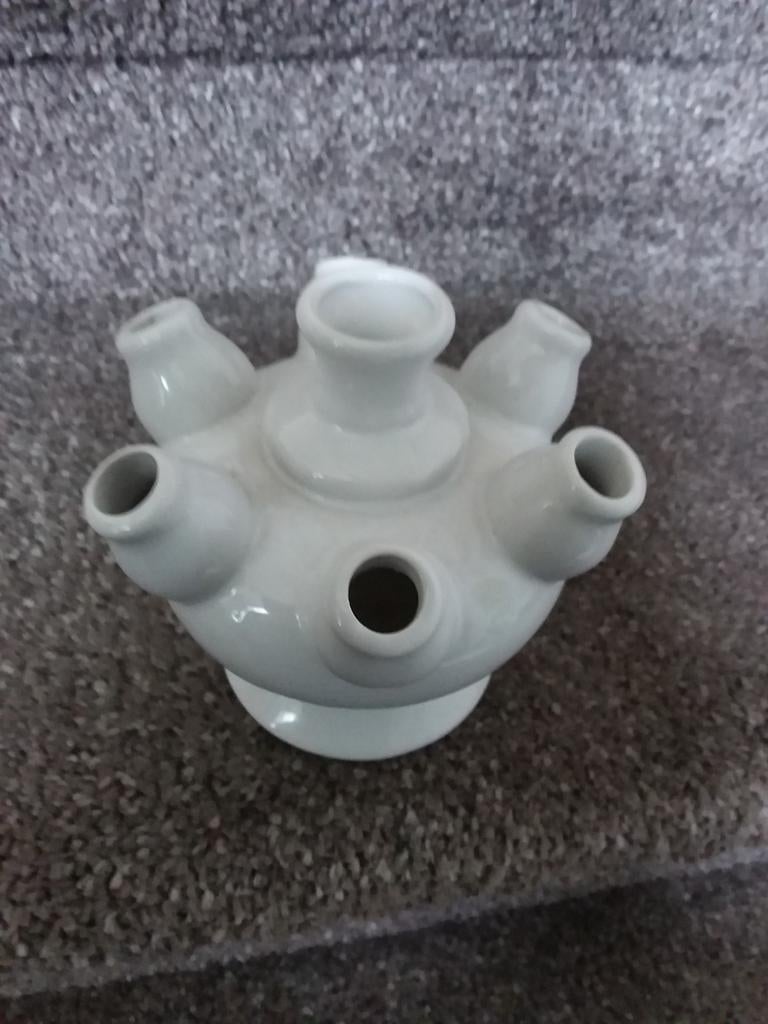 Tulpenvaas, Huis en Inrichting, Woonaccessoires | Vazen, Ophalen of Verzenden, Wit, Minder dan 50 cm