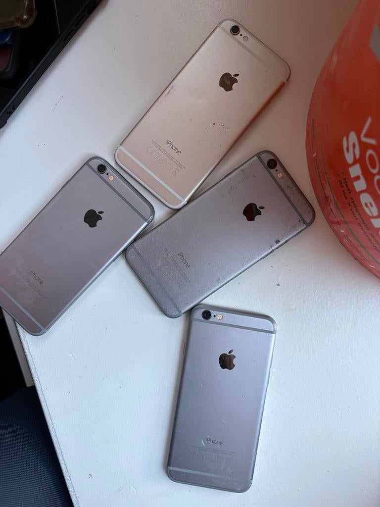 4x Apple iPhone 6/6S - Gebruikt - Voor onderdelen of reparat, Ophalen of Verzenden, Gebruikt, Grijs, IPhone 6