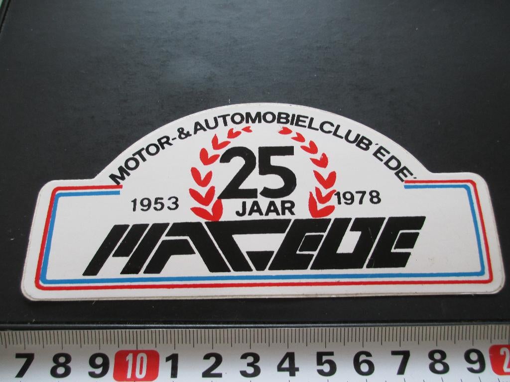 sticker Ede Motor- & automobielclub 25 jaar 1953-1978, Ophalen, Zo goed als nieuw