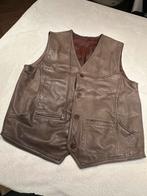 Vintage Retro Leren Gilet Maat 58 - Oversized voor Dames, Kleding | Heren, Overige Herenkleding, Ophalen of Verzenden, Gedragen