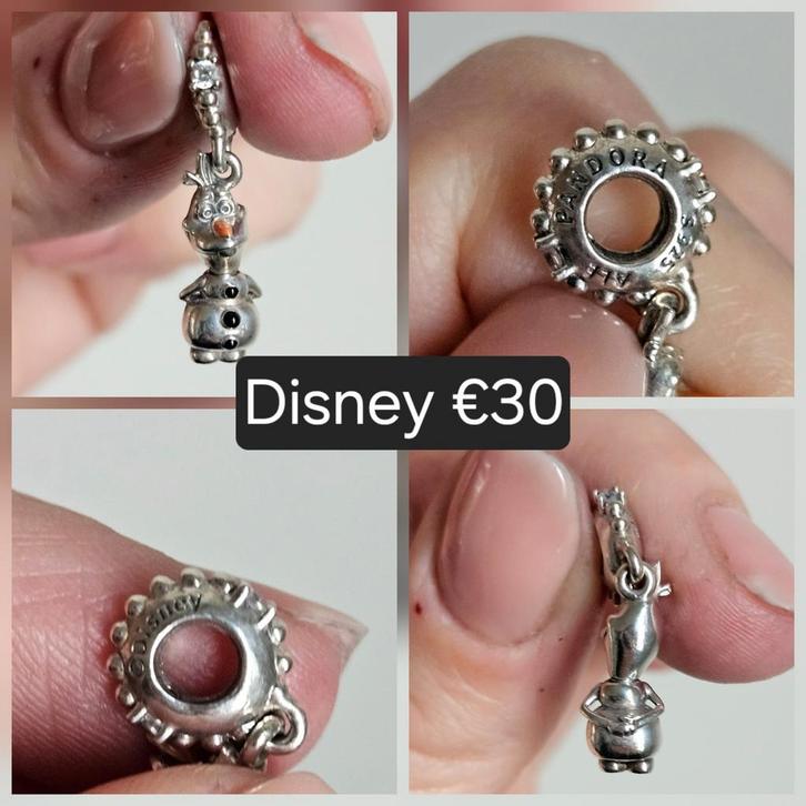 Disney x Pandora Olaf Frozen, Sieraden, Tassen en Uiterlijk, Oorbellen, Zo goed als nieuw, Zilver, Zilver, Ophalen of Verzenden