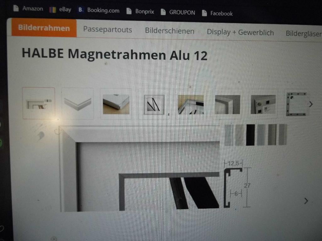 Halbe Magnetrahmen Alu 12 50 x 65 cm, Ophalen, Zo goed als nieuw