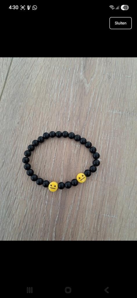Smileys bracelet, Ophalen of Verzenden, Nieuw, Zwart