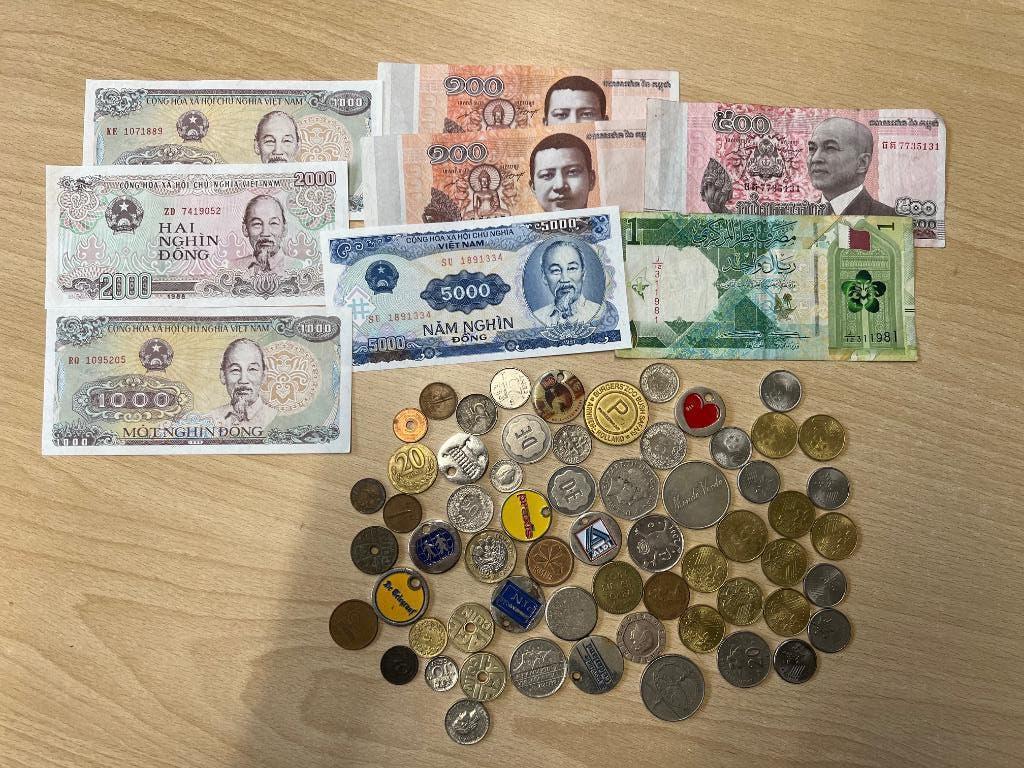 Munten diverse landen , biljetten en winkelwagen munten, Ophalen, Buitenland