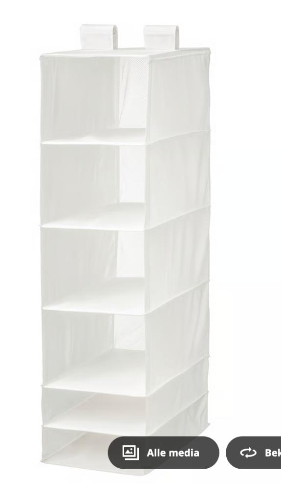 Te koop witte Ikea skubb opberger., Huis en Inrichting, Kasten | Kledingkasten, Gebruikt, 100 tot 150 cm, 25 tot 50 cm, Ophalen of Verzenden