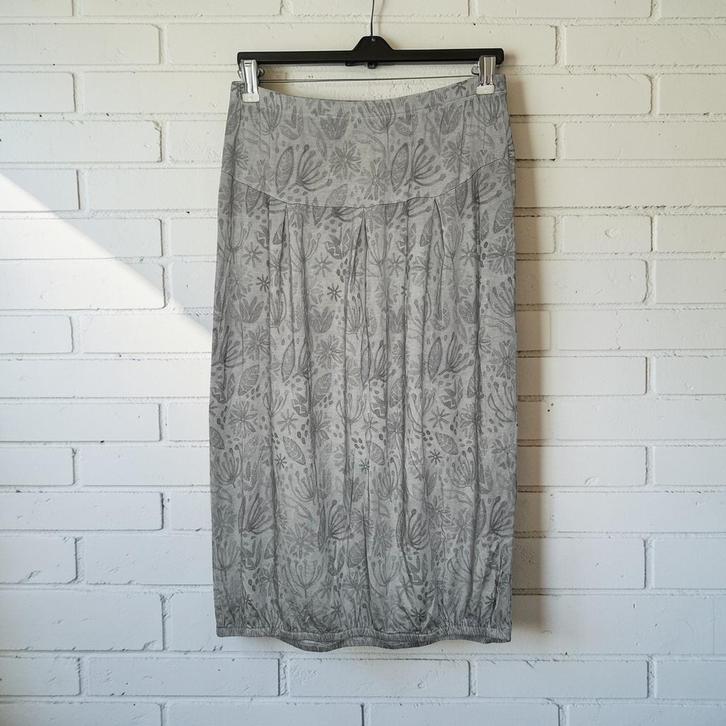 Gudrun Sjödén Rok Maat M Grijs Bloemen Planten Print Midi, Kleding | Dames, Rokken, Zo goed als nieuw, Maat 38/40 (M), Grijs, Knielengte