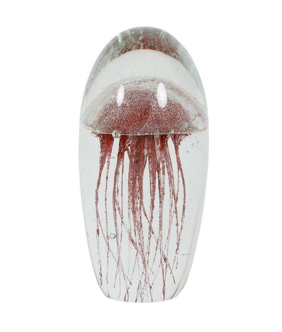 Light & Living Jellyfish ornament – bordeaux glas – 21 cm, Ophalen, Nieuw