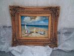 Schilderij Zee-Strand van B Fitz in brocante Lijst, Ophalen
