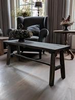 Verouderd vergrijsd houten bankje / sidetable / bank, Ophalen, Rechthoekig, 75 cm of meer, 60 cm of meer
