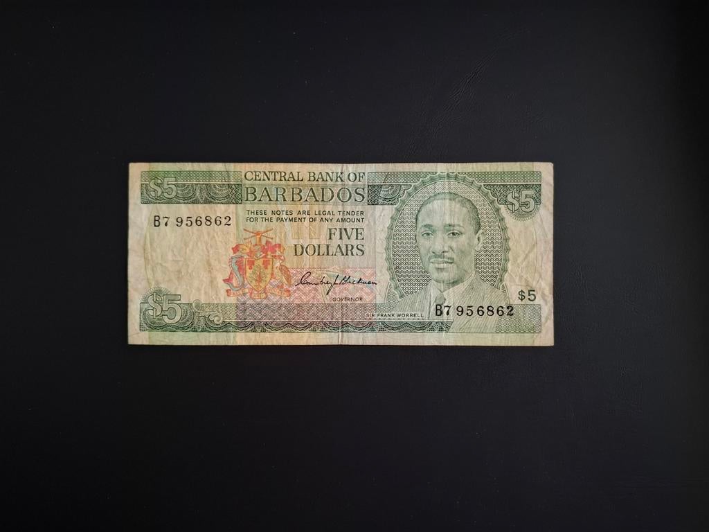 5 dollar Barbados #018, Postzegels en Munten, Bankbiljetten | Amerika, Verzenden, Noord-Amerika, Los biljet