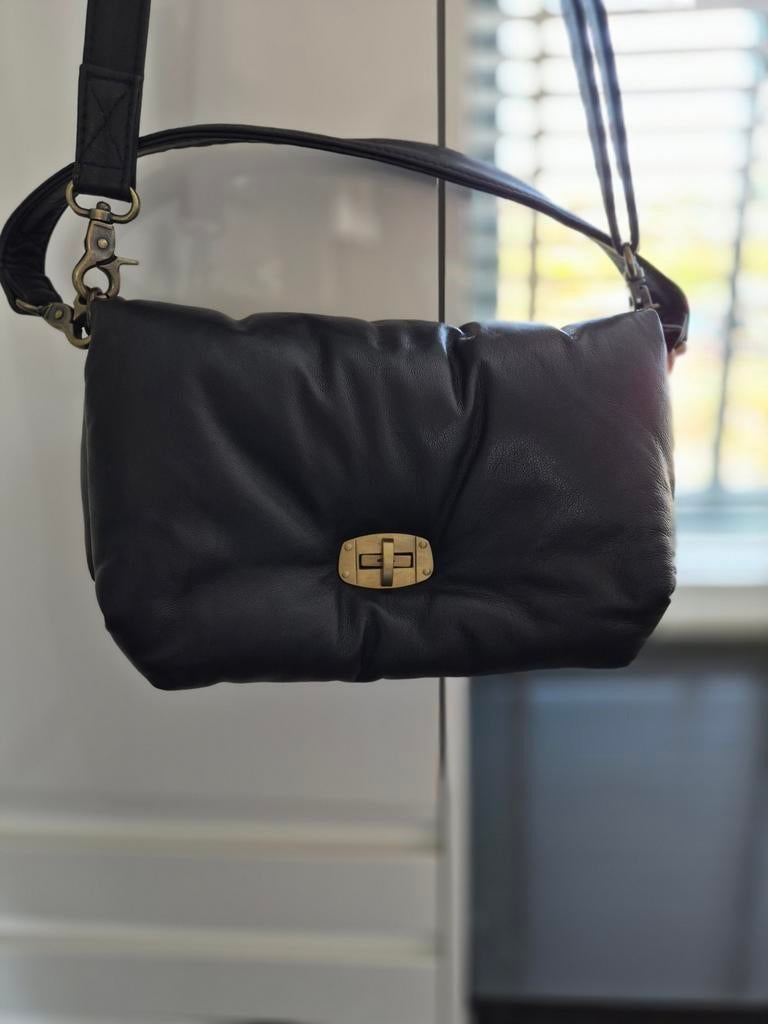 Chabo tas zwart leer, Sieraden, Tassen en Uiterlijk, Tassen | Damestassen, Ophalen of Verzenden