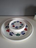 Oud Boerenbont Gebaksschaal met 5 gebaksbordjes, Ophalen of Verzenden