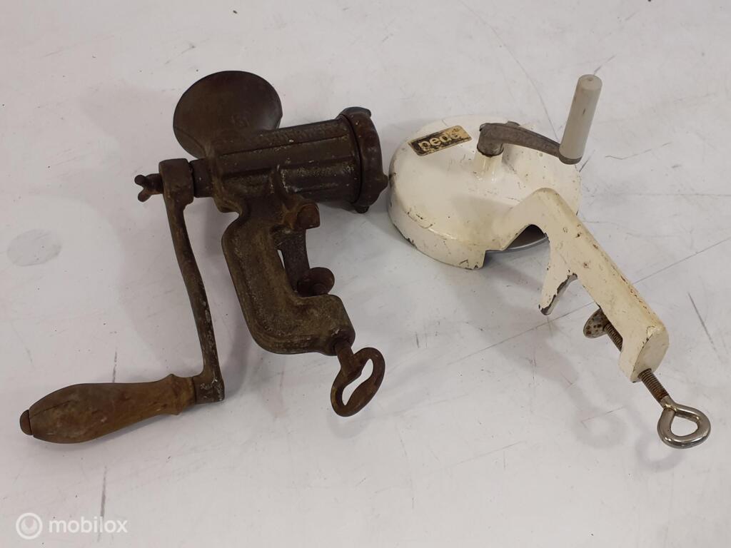 Handbediende vleesmolen en bonensnijder, Gebruikt