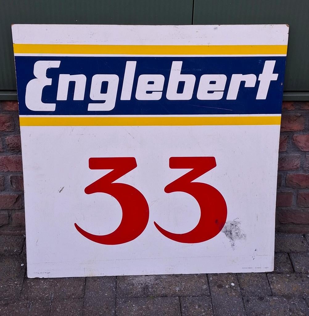 Englebert Banden reclamebord / reclame, Ophalen of Verzenden, Zo goed als nieuw, Reclamebord