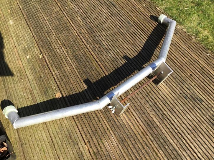 Aluminium ladderafhouder., Doe-het-zelf en Verbouw, Ladders en Trappen, Gebruikt, Ladder, 4 meter of meer, Ophalen of Verzenden