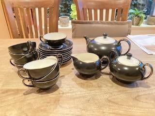 MOSA zwart thee servies, Ophalen, Gebruikt, Overige stijlen, Kop(pen) en/of Schotel(s)