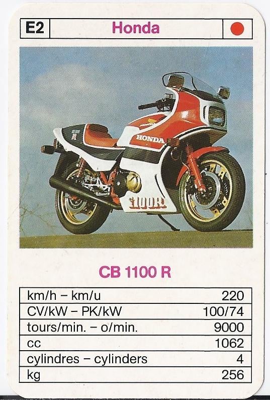 Kw30 motorkaartje e2 honda cb 1100 r, Verzenden, Zo goed als nieuw, Motoren