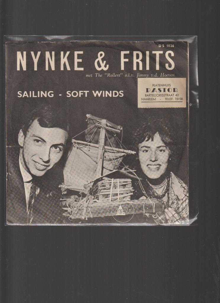 NYNKE & FRITS  met  THE ROLLERS  --  SAILING  //  INDOROCK, 7 inch, Single, Zo goed als nieuw, Rock en Metal