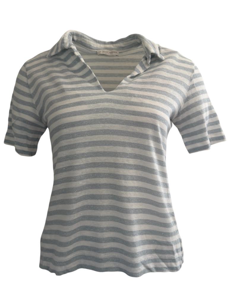 Le Tricot Perugia shirt S, Kleding | Dames, Ophalen of Verzenden, Zo goed als nieuw, Korte mouw, Grijs