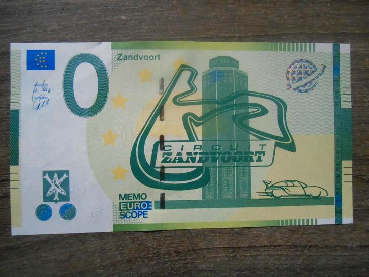 0 eurobiljet circuit Zandvoort Formule 1, Postzegels en Munten, Bankbiljetten | Nederland, Los biljet, Euro's, Ophalen of Verzenden